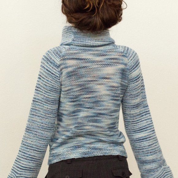 Missoni 100% Lana Wool High Neck Sweater Blue - Picture 2 of 11